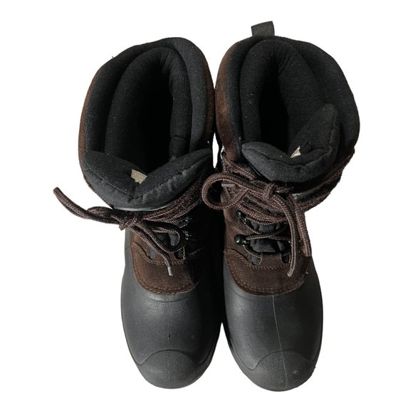 Quest Winter Boot Boy's Black Brown Sz 5 3M Thinsulate Lace Up Pac Leather Upper - Picture 6 of 8